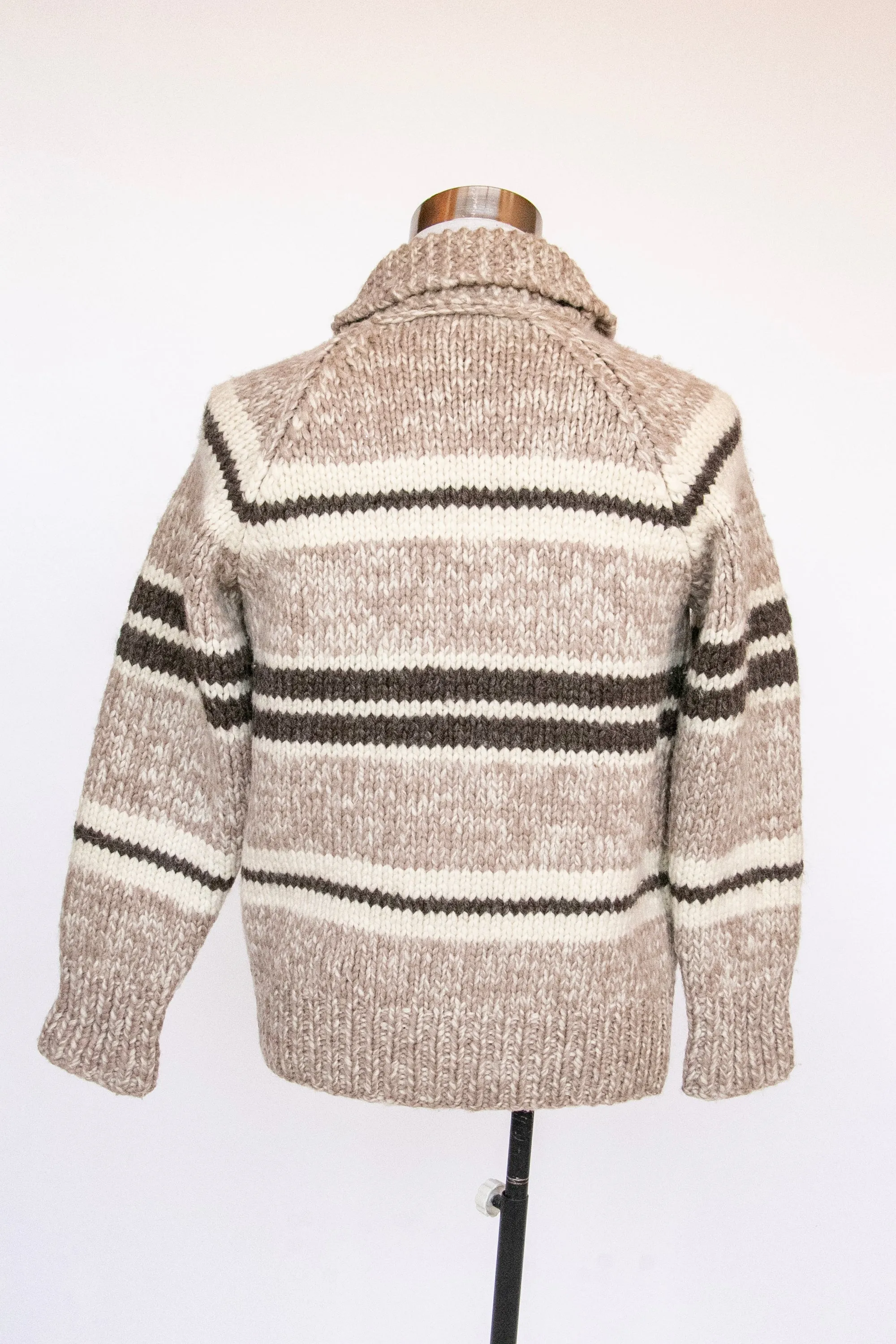 1960s Sweater Cowichan Zip Cardigan Wool Knit M