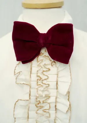 1970s Vintage Plum Velvet Dandy Bow Tie