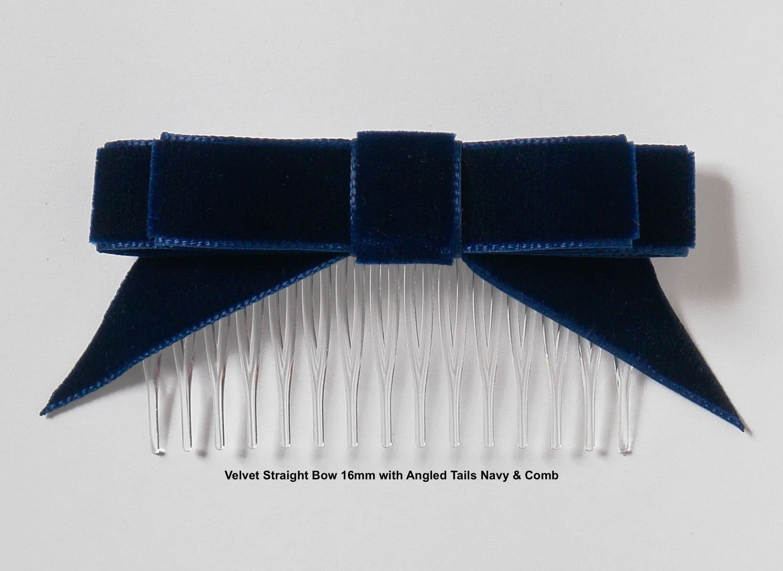 Angled Velvet Hair ribbons on Combs