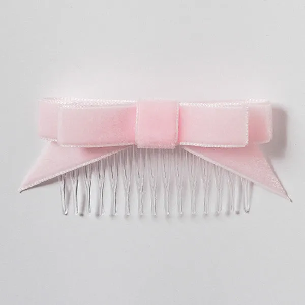 Angled Velvet Hair ribbons on Combs