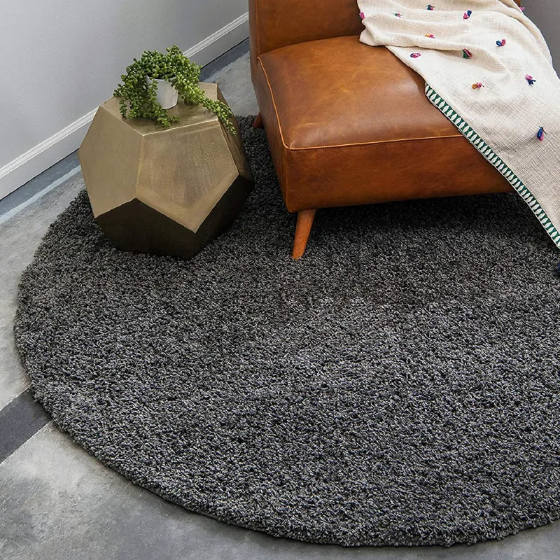 Charcoal Thick Shaggy Rug - California