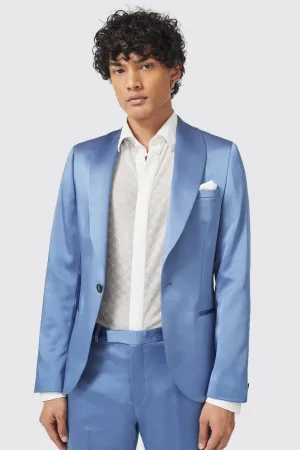 Draco Skinny Fit Blue Sateen Jacket