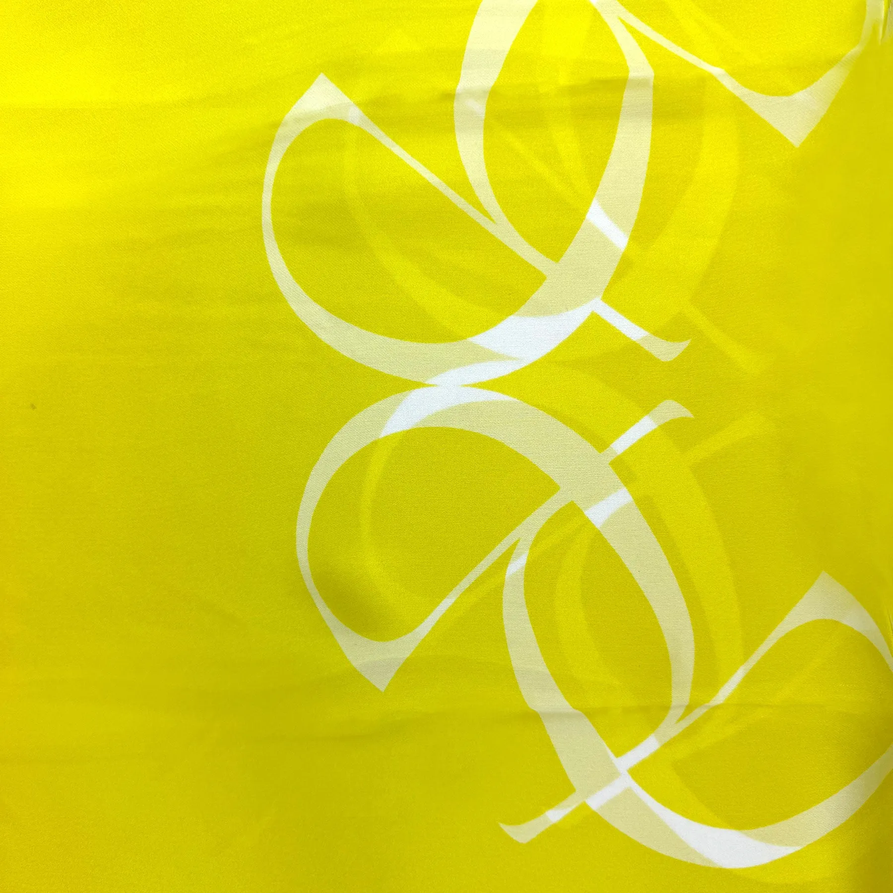 Elie Saab Scarf Acid Yellow Logo - Chiffon Silk Shawl