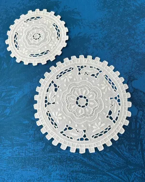 Flywheel Linen Doily - White