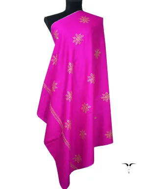 hot pink booti embroidery pashmina shawl 8831