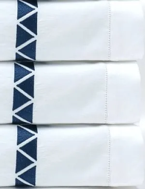 Indigo Angles Embroidered Sheet Set