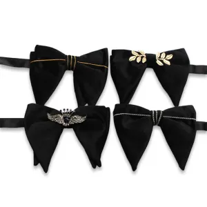 Men's Charming Velvet Oversized Pointed Bow Tie