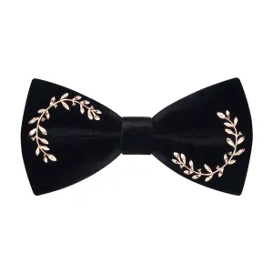 Men's Vine Leaves Velvet Bow Tie