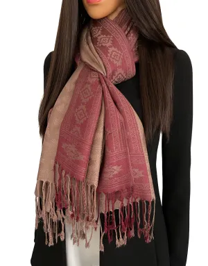 MOCHA ANIMAL PRINT REVERSIBLE PASHMINA SHAWL SCARF