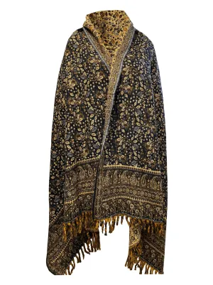 NEW LUXURY HANDMADE Black Beige colour Scarf Yak Wool comfortable scarf Blanket stole unisex Travel Wrap Meditation Soft Shawl special Gift