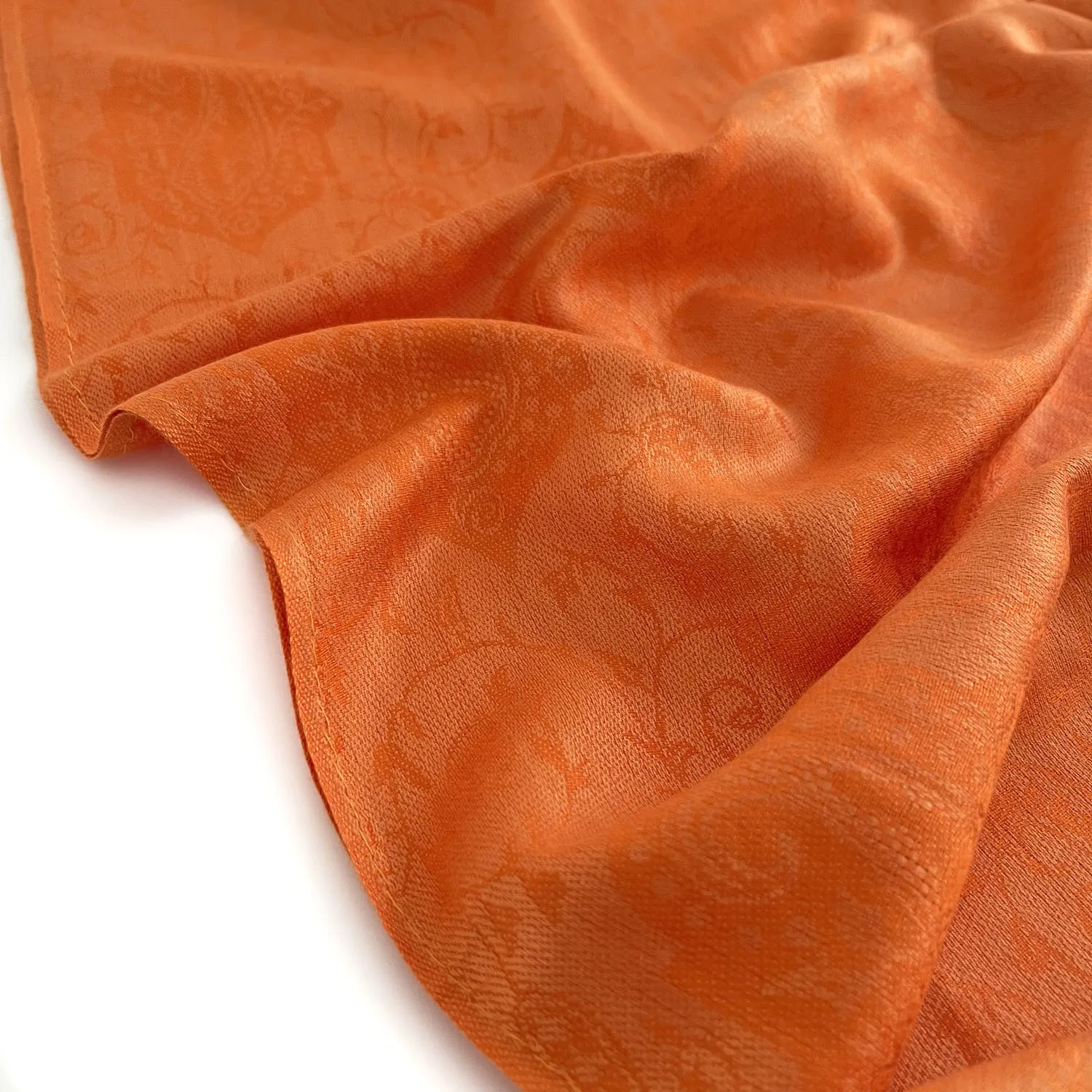 PAISLEY PRINT ORANGE LIGHTWEIGHT PASHMINA SHAWL SCARF