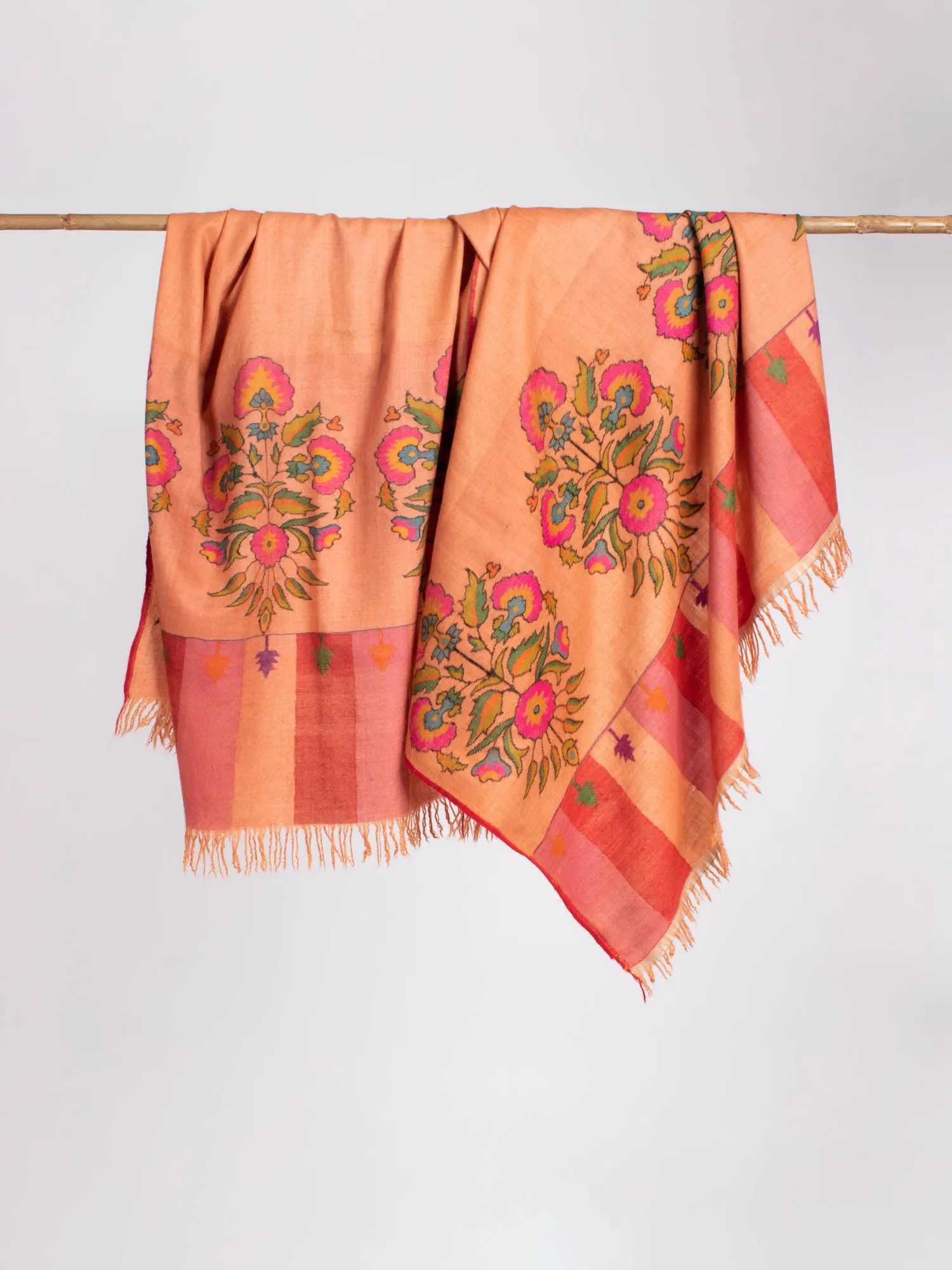 Peach Palla Kani Pashmina Shawl - WALSENBURG