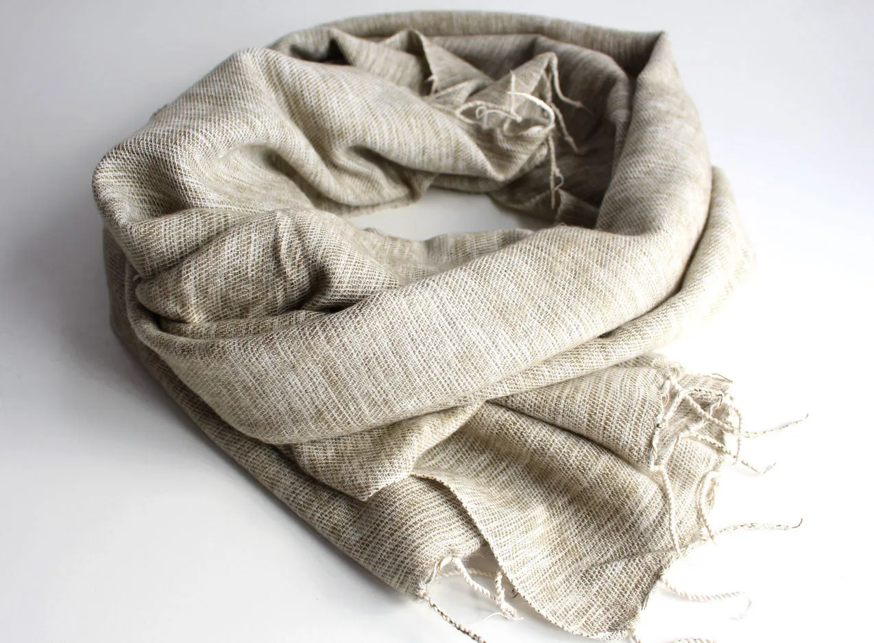 Plain Yak Wool Shawl Cream