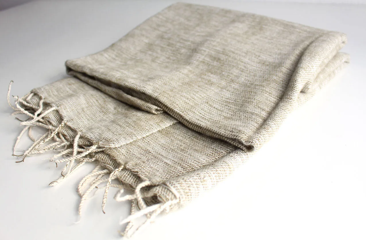 Plain Yak Wool Shawl Cream