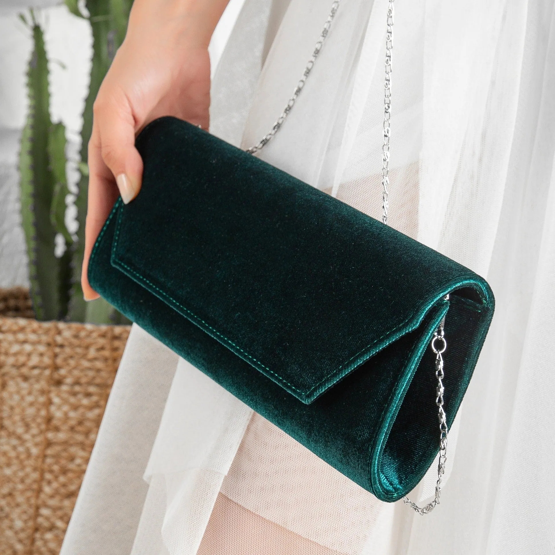 Scarlett - Green Velvet Clutch