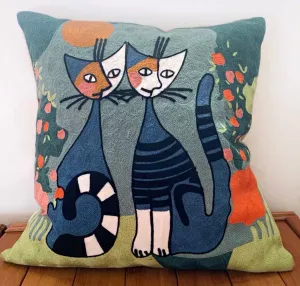 Stripes Cats Cushion Cover