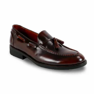 VELVET TASSEL LOAFERS MOC TOE BURGUNDY