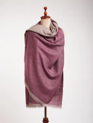 Wine and Beige Color Dualshade Pashmina Shawl