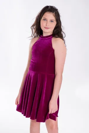 Zoe, Ltd Magenta Velvet Dress